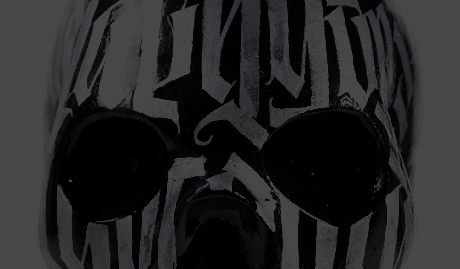 Calligraphy on skull